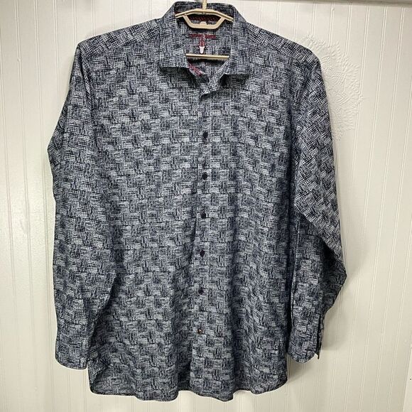 LUCHIANO VISCONTI BLACK Long Sleeve Dress Shirt - Picture 1 of 6